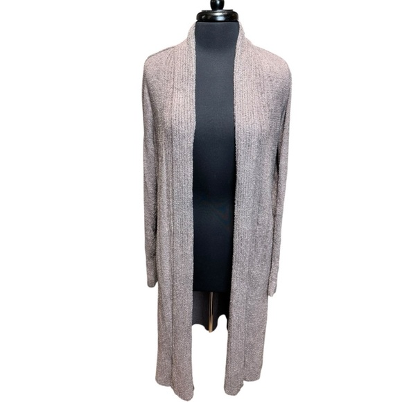 Barefoot Dreams CozyChic Lite Long Ribbed Open Cardigan with Pockets Size L - Picture 1 of 8